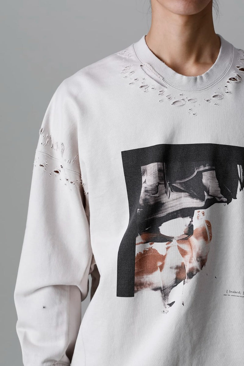 Cotton Sweat Damaged Pullover Plaster