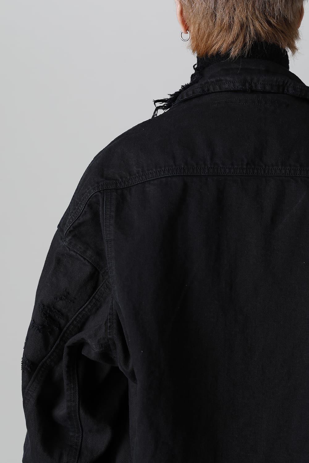 Damaged Biker Denimjacket Black