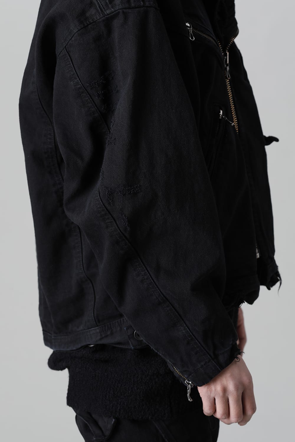 Damaged Biker Denimjacket Black