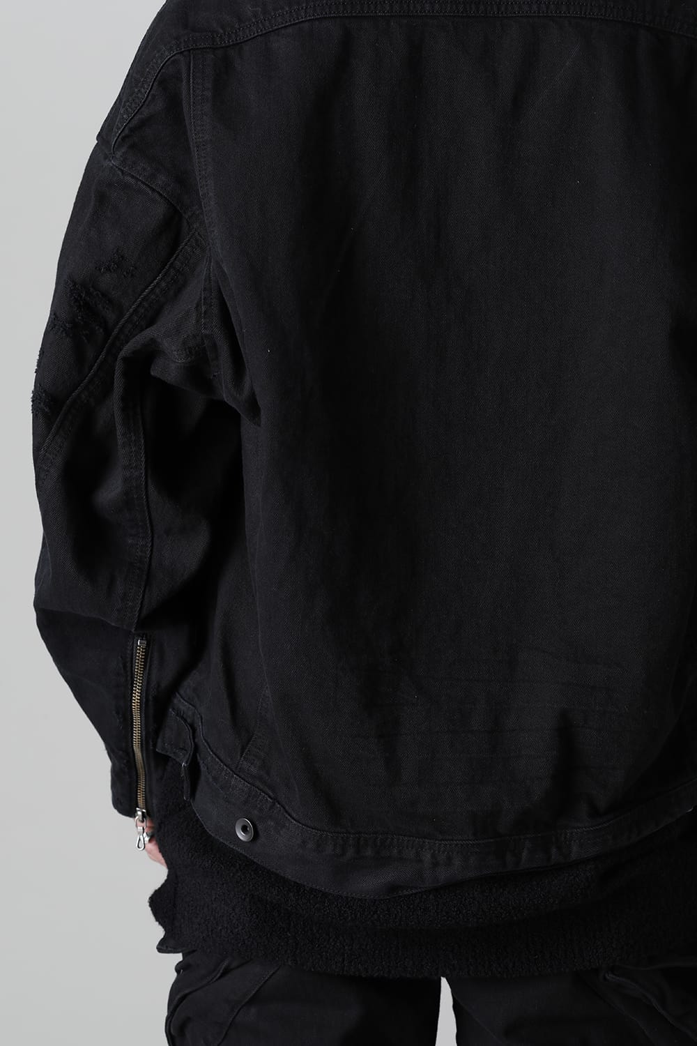 Damaged Biker Denimjacket Black