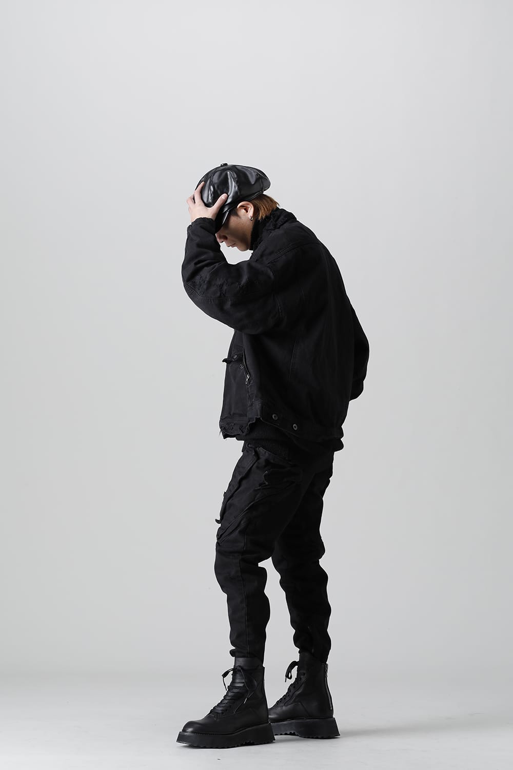 Damaged Biker Denimjacket Black