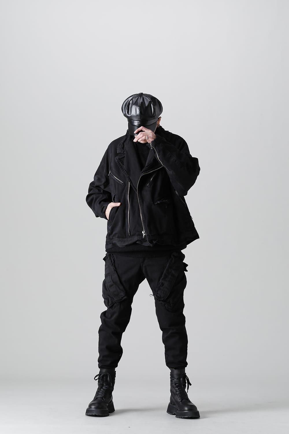 Damaged Biker Denimjacket Black