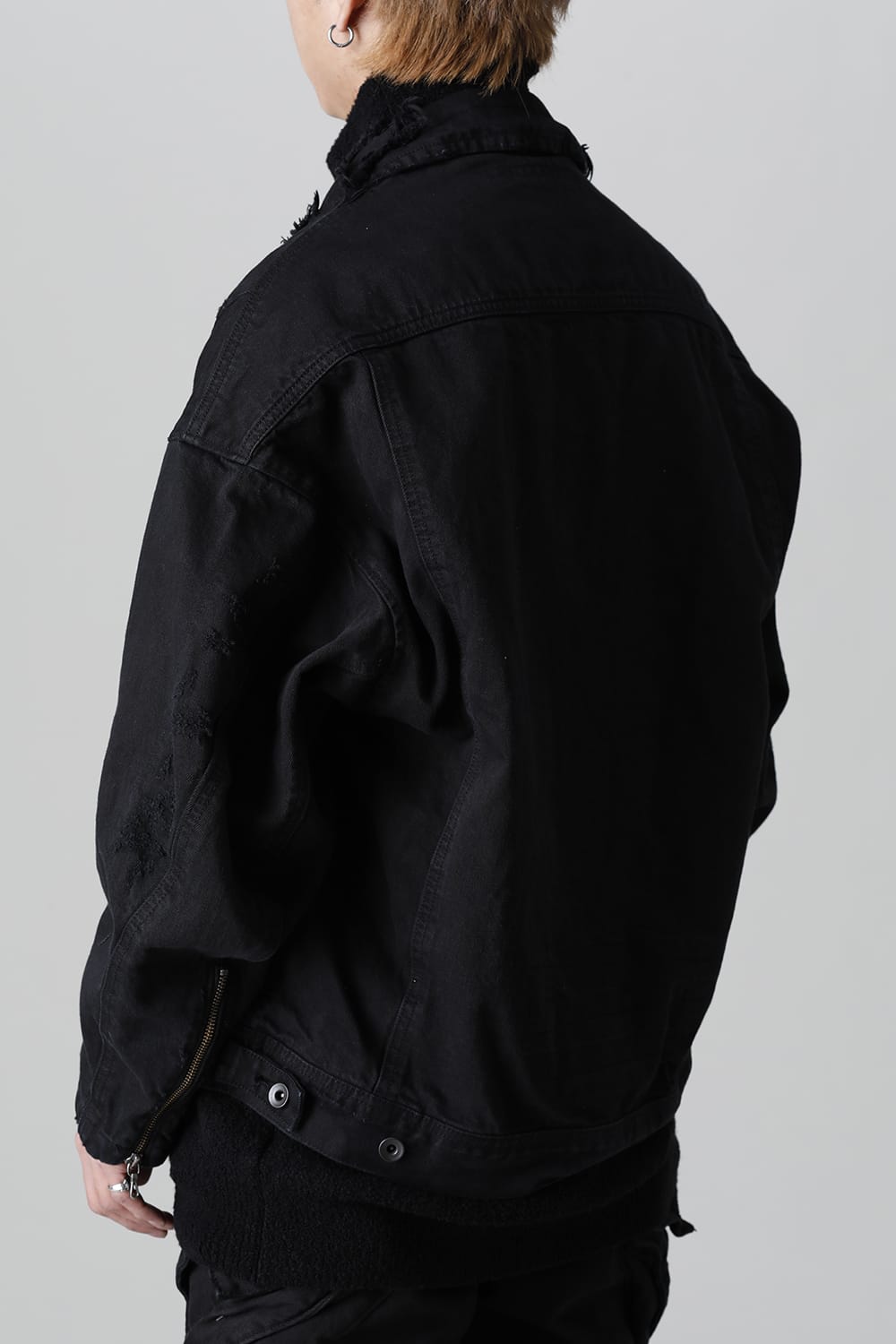 Damaged Biker Denimjacket Black