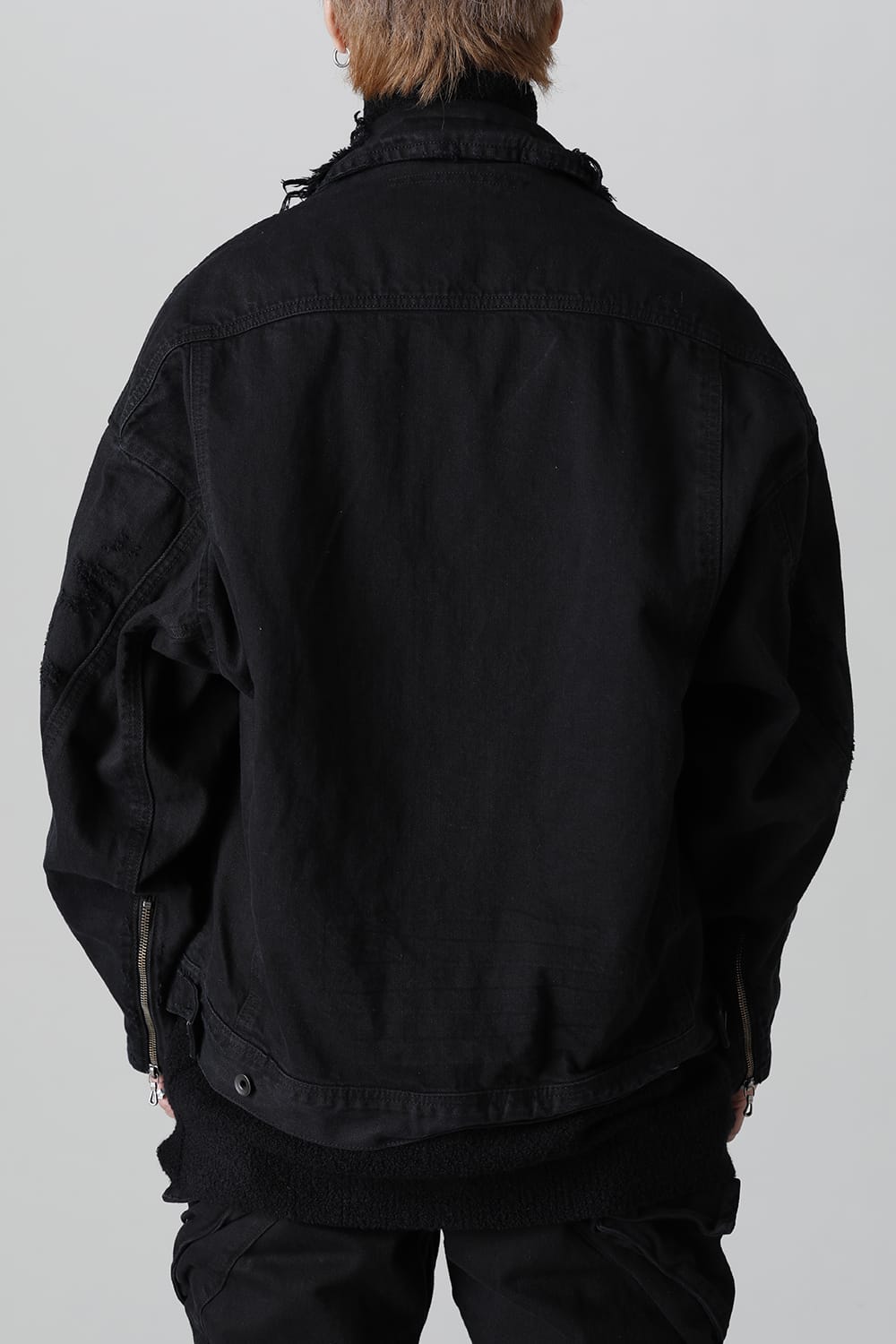 Damaged Biker Denimjacket Black