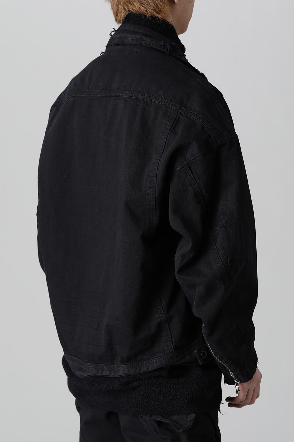 Damaged Biker Denimjacket Black