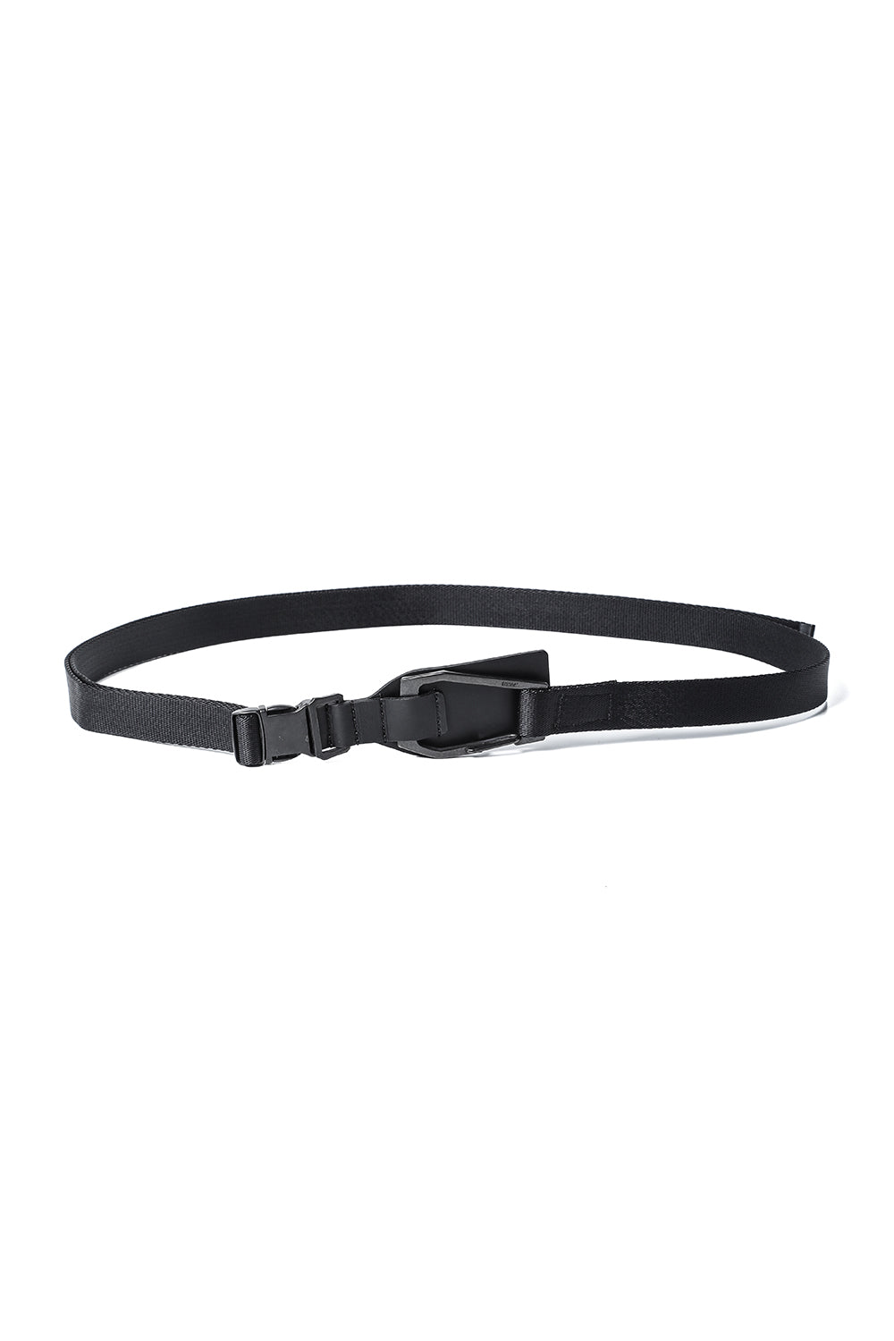 Cow Skin / Nylon Tape Belt Black