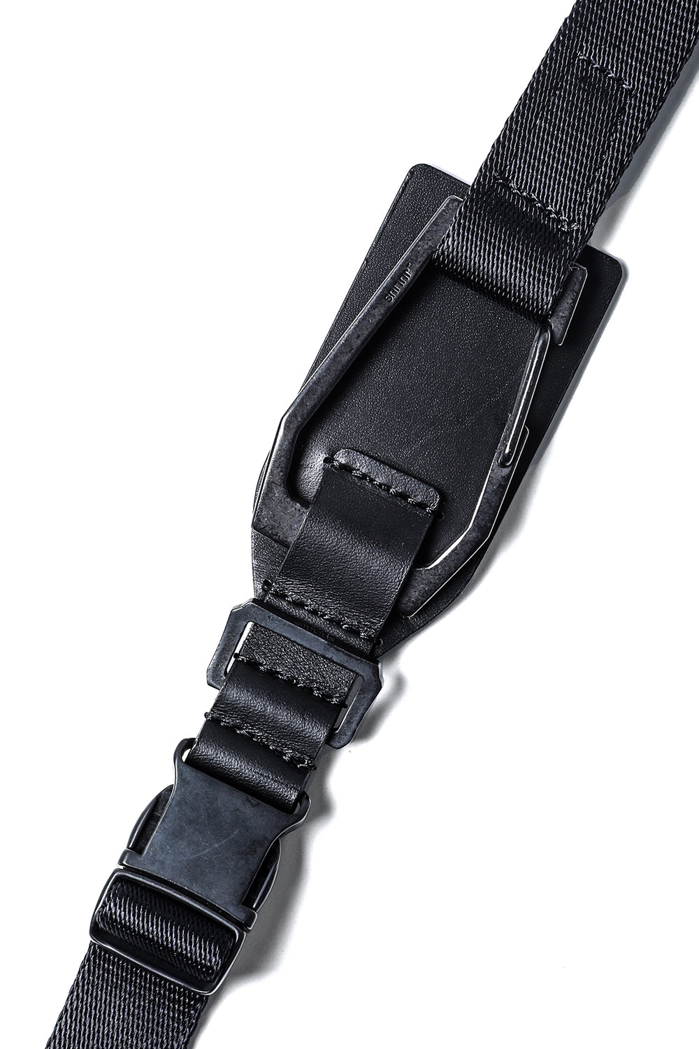 Cow Skin / Nylon Tape Belt Black