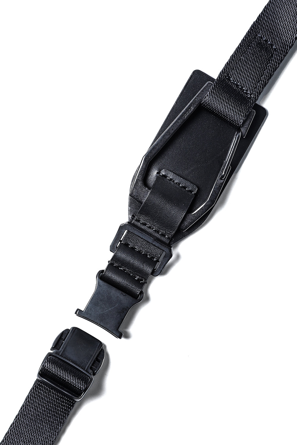 Cow Skin / Nylon Tape Belt Black