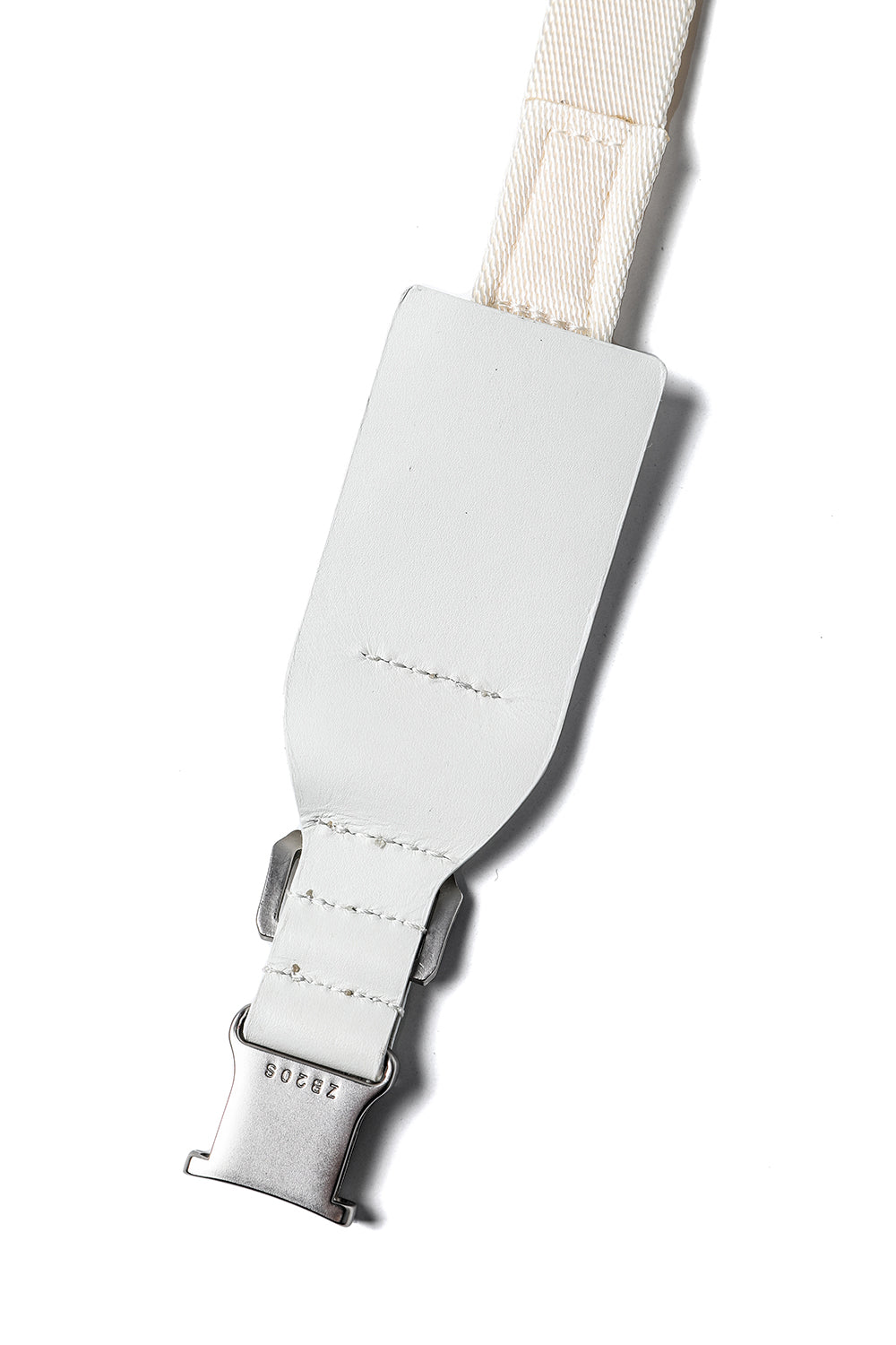 Cow Skin / Nylon Tape Belt Off White