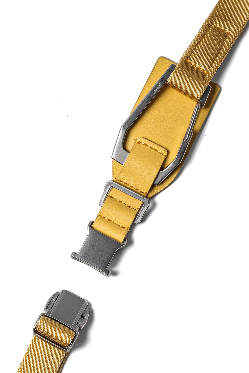 Cow Skin / Nylon Tape Belt Yellow