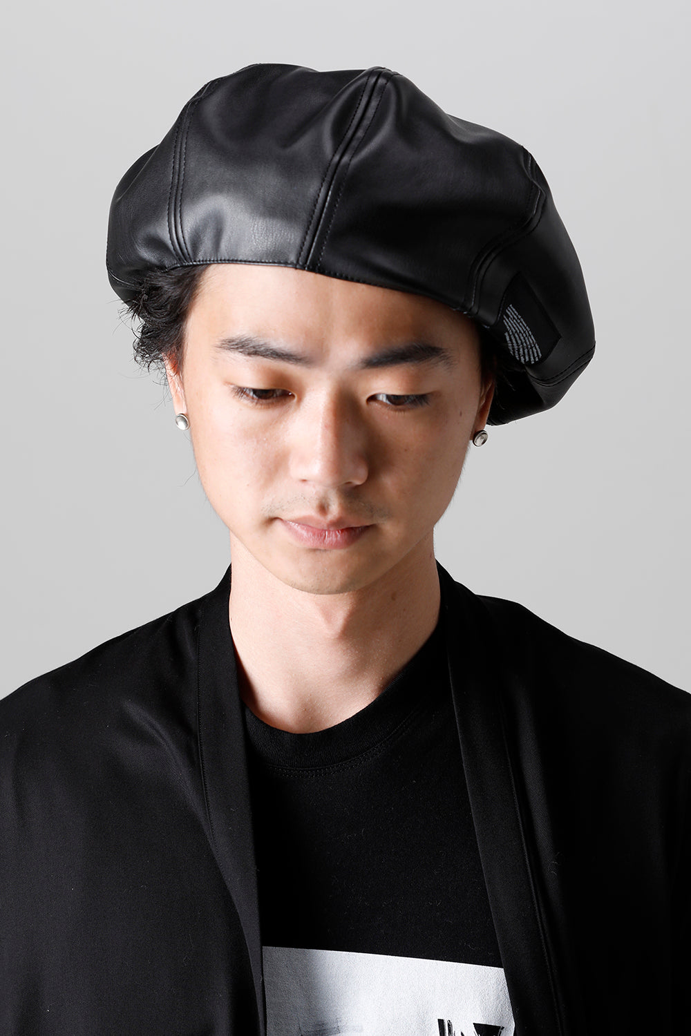 Synthetic Leather Pleather Beret Cap