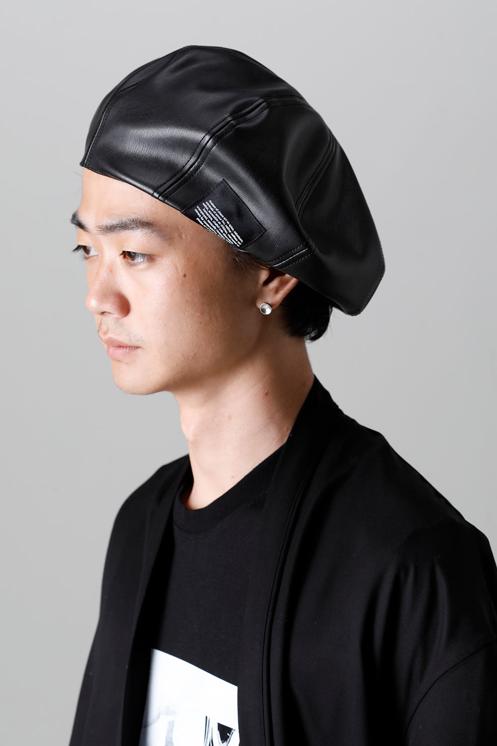 Synthetic Leather Pleather Beret Cap