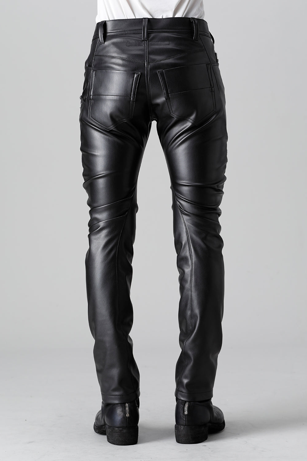 Synthetic Leather Pleather Indirect Pants