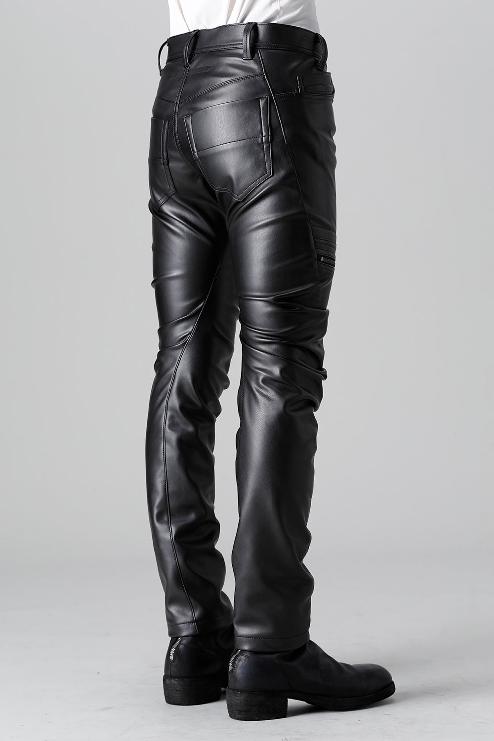 Synthetic Leather Pleather Indirect Pants