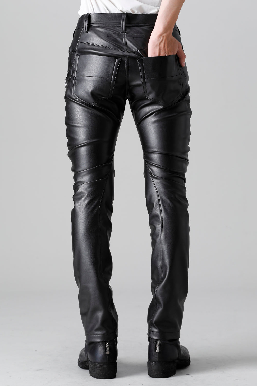 Synthetic Leather Pleather Indirect Pants