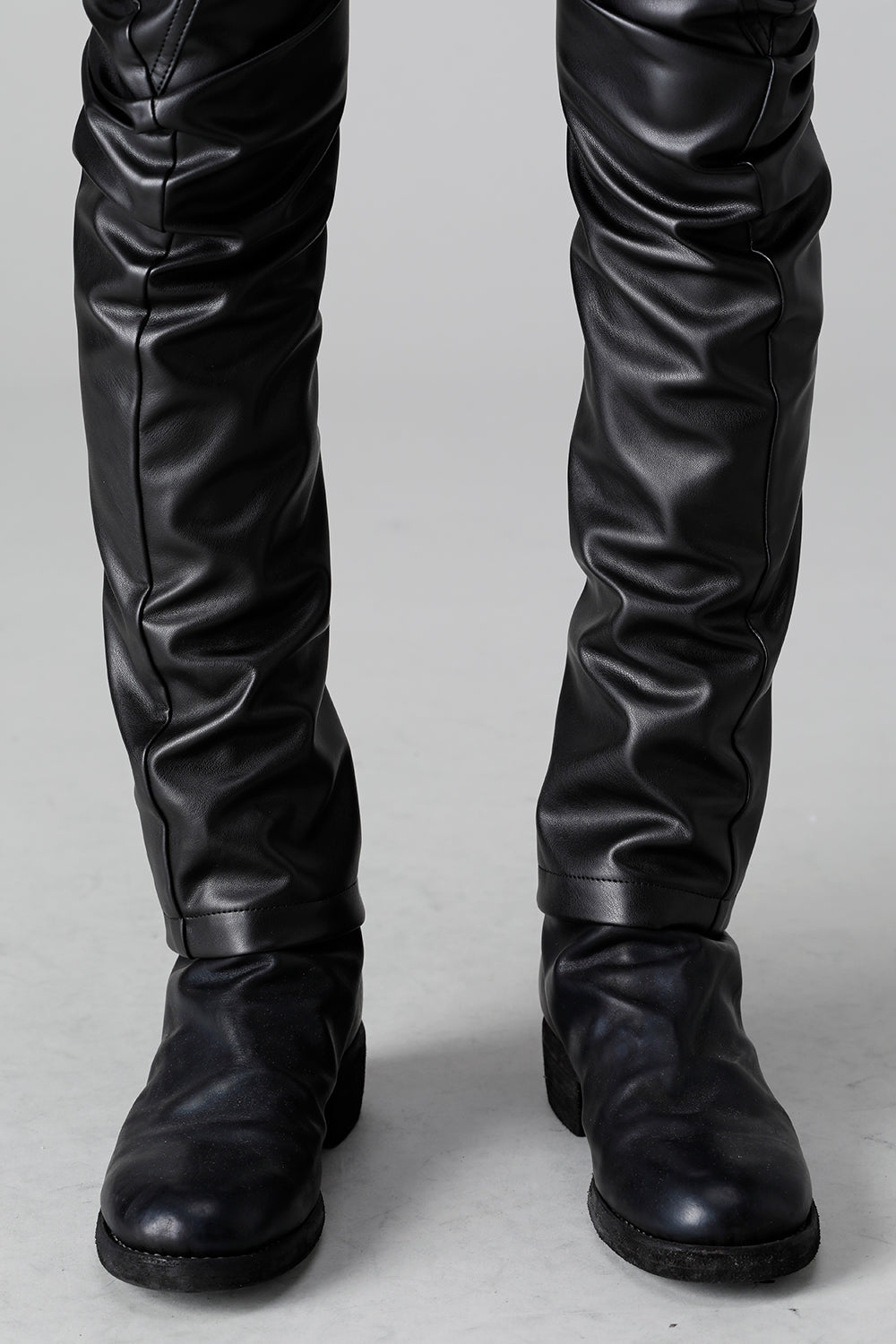 Synthetic Leather Pleather Indirect Pants