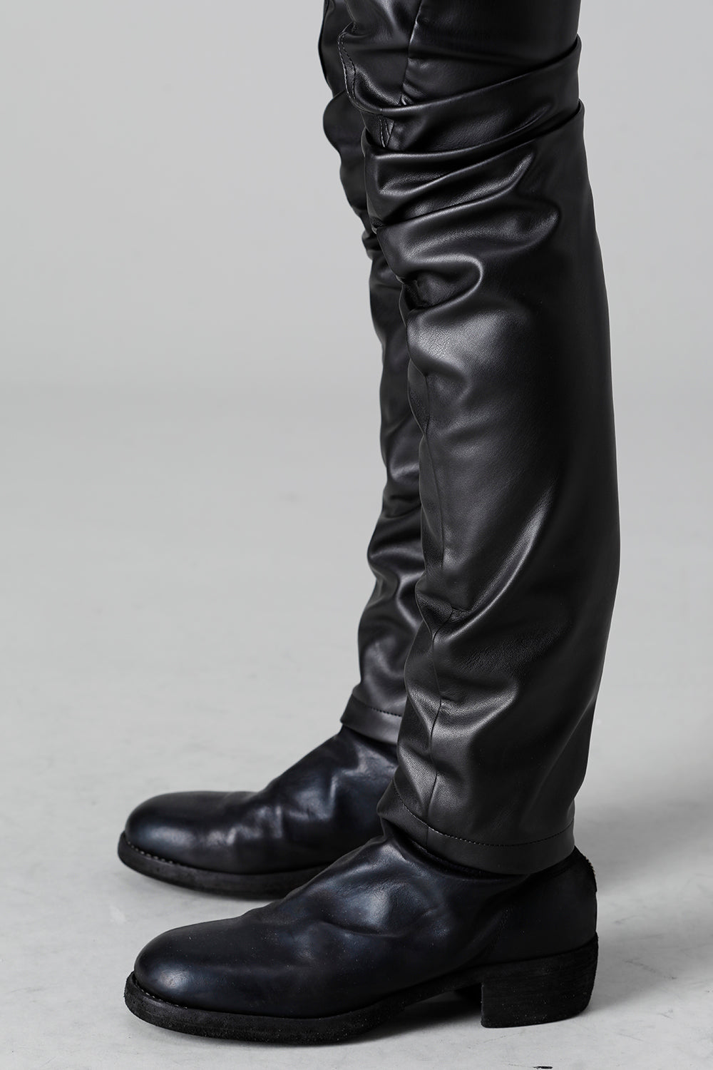 Synthetic Leather Pleather Indirect Pants