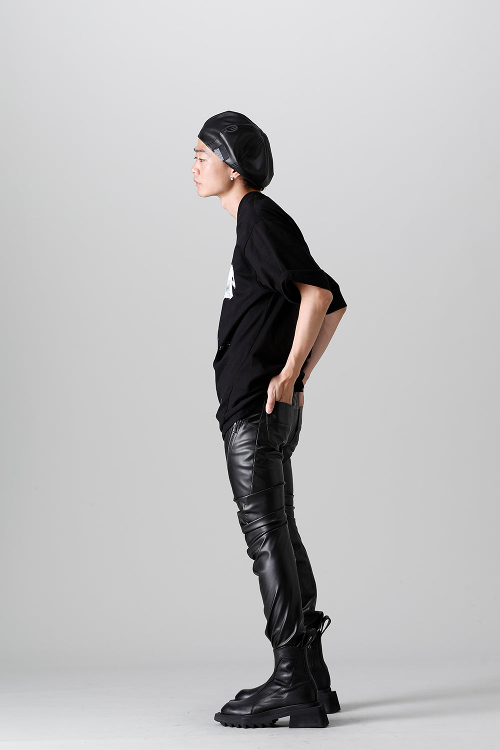 Synthetic Leather Pleather Indirect Pants