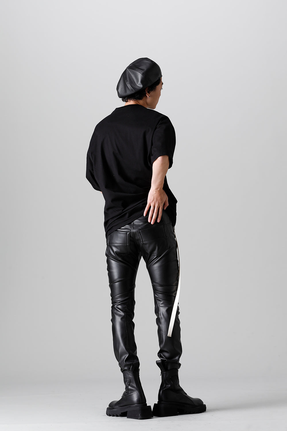 Synthetic Leather Pleather Indirect Pants