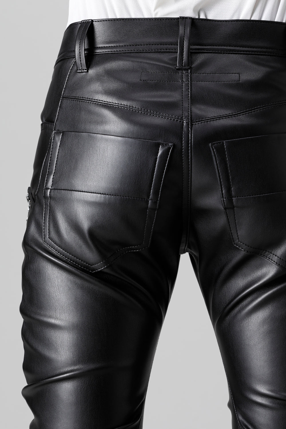 Synthetic Leather Pleather Indirect Pants