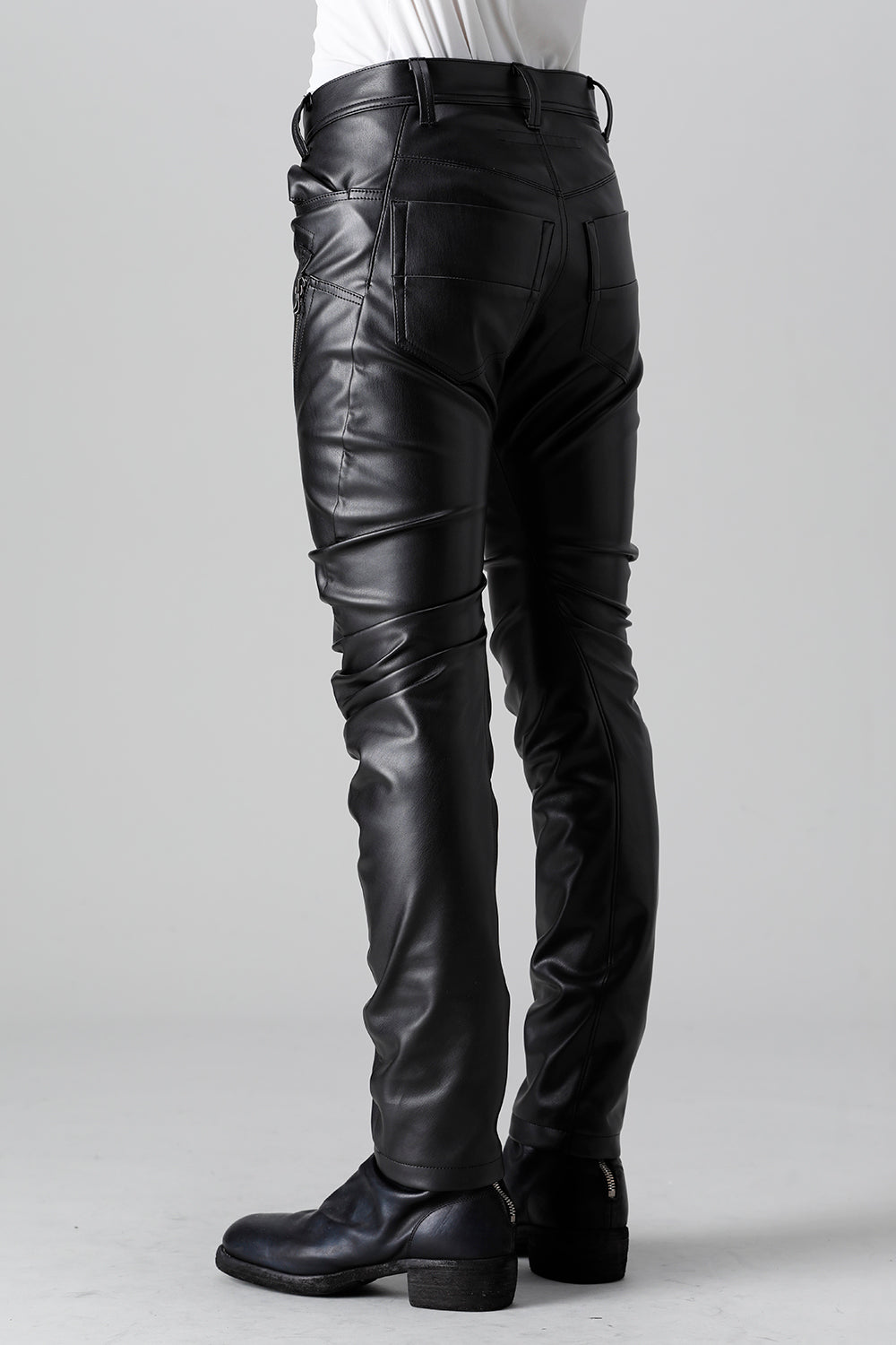 Synthetic Leather Pleather Indirect Pants