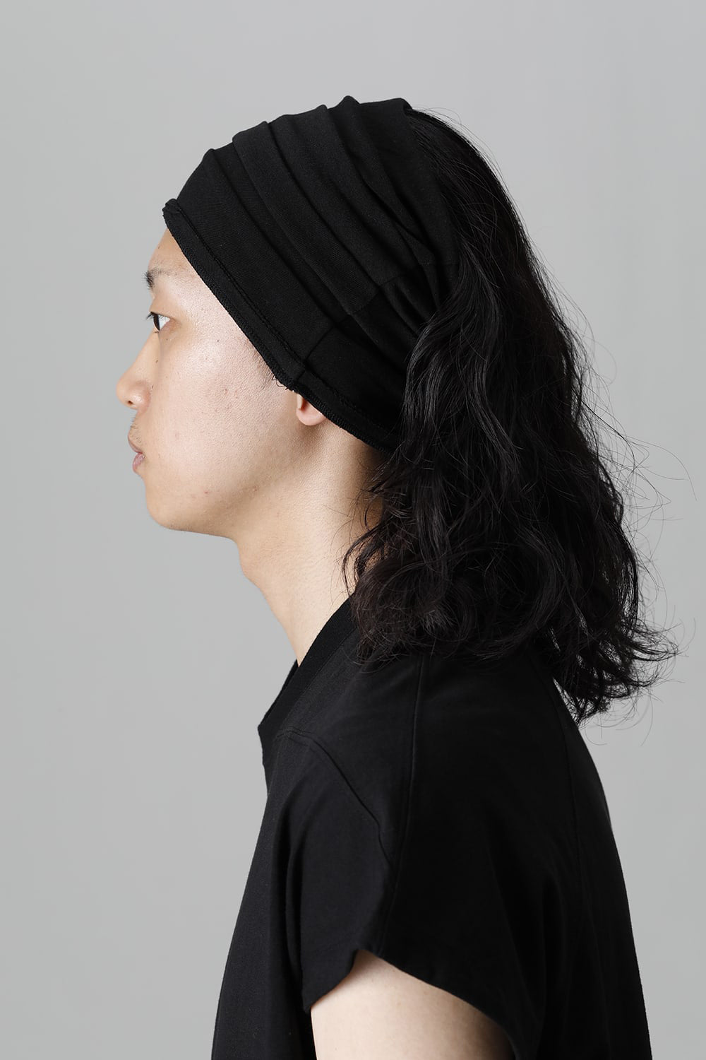 Cotton Cupro Jersey Hair Band Black