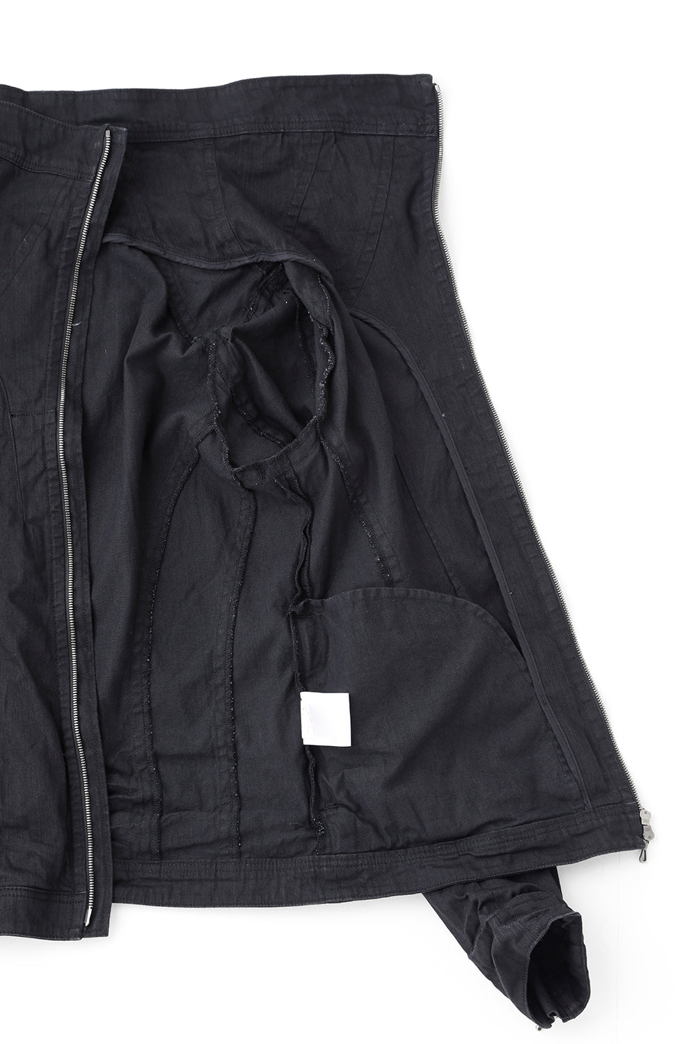 9oz Stretch Denim Front Zip Blouson Black