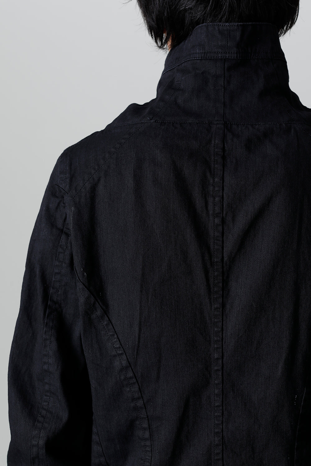 9oz Stretch Denim Front Zip Blouson Black