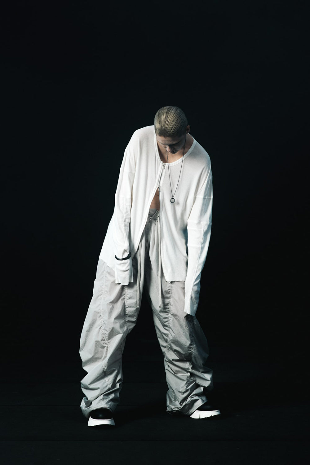 Nylon Silk Taffeta Trousers  Plaster