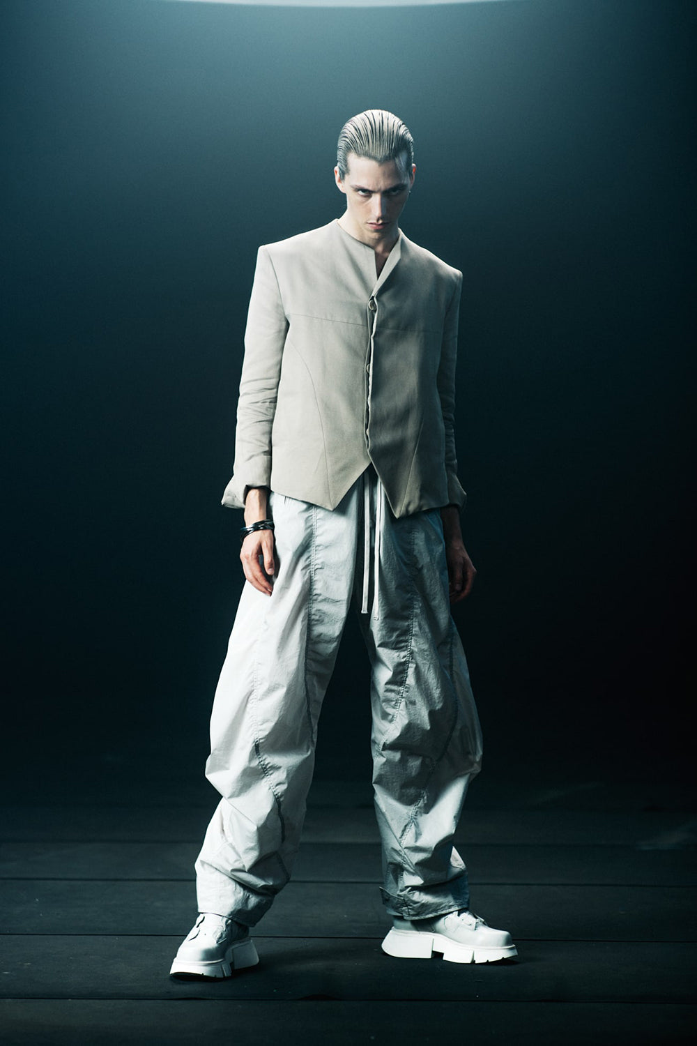 Nylon Silk Taffeta Trousers  Plaster