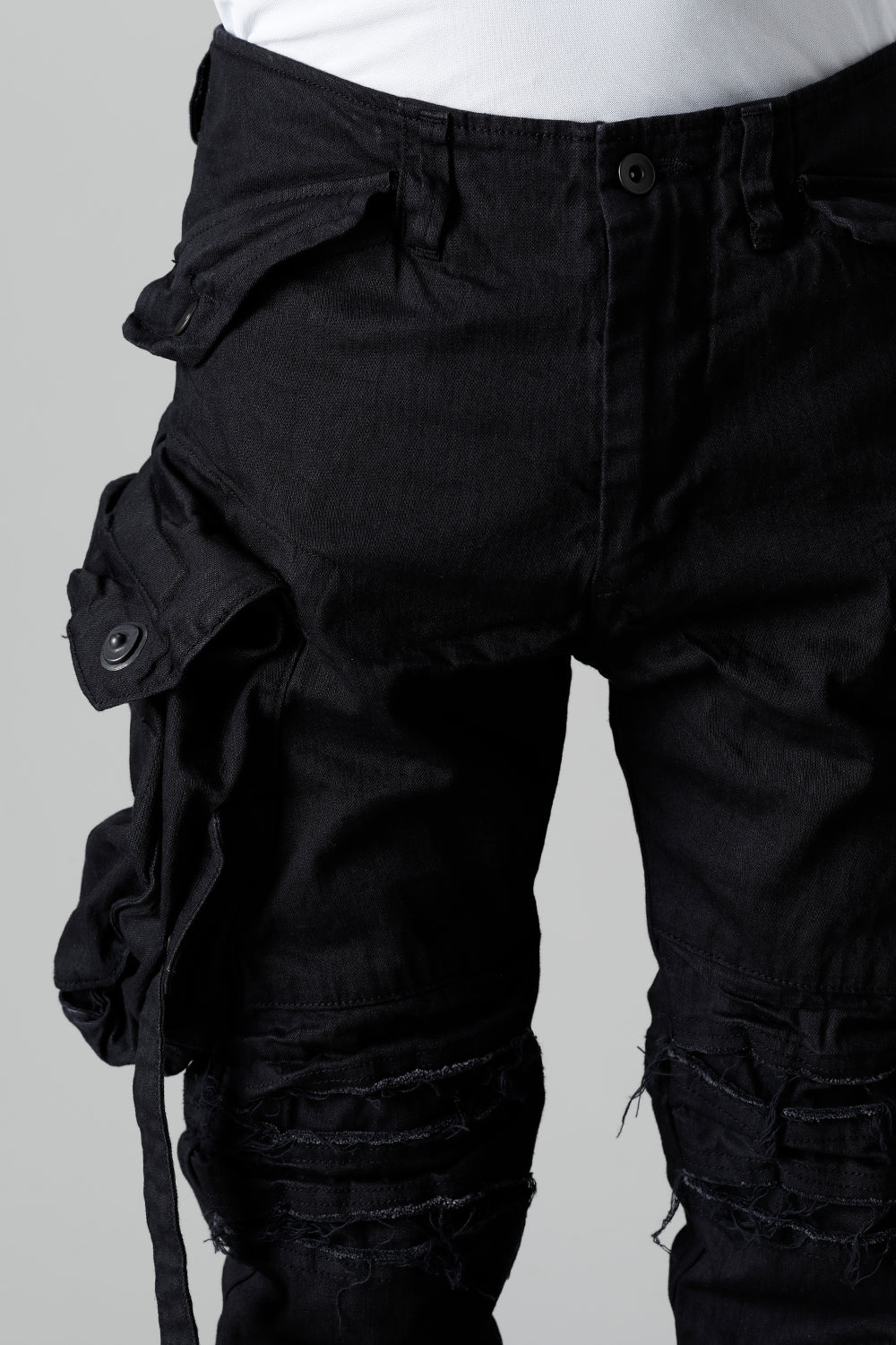 9Oz Stretch Denim Gas Mask Skinny Pants  Black