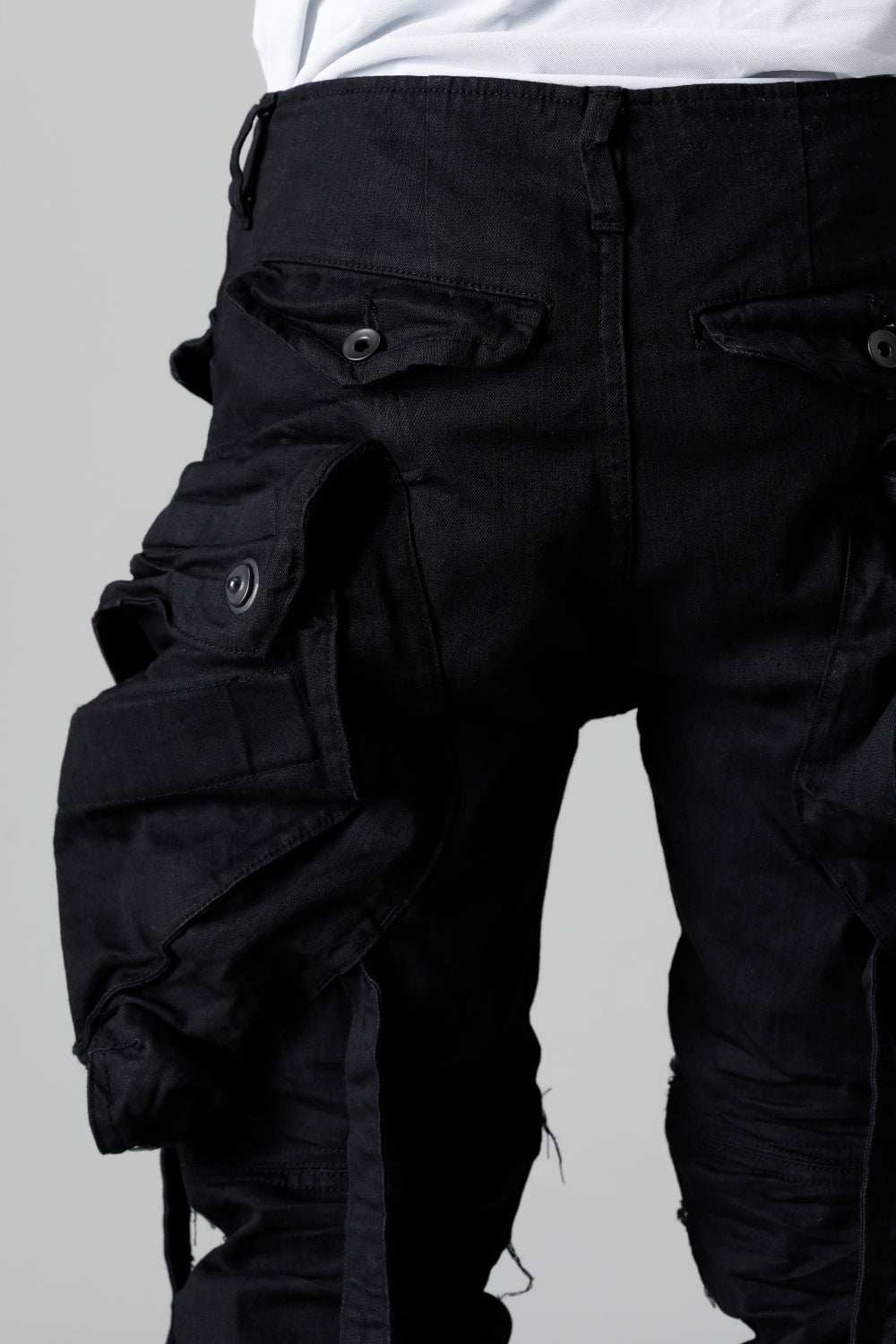 9Oz Stretch Denim Gas Mask Skinny Pants  Black