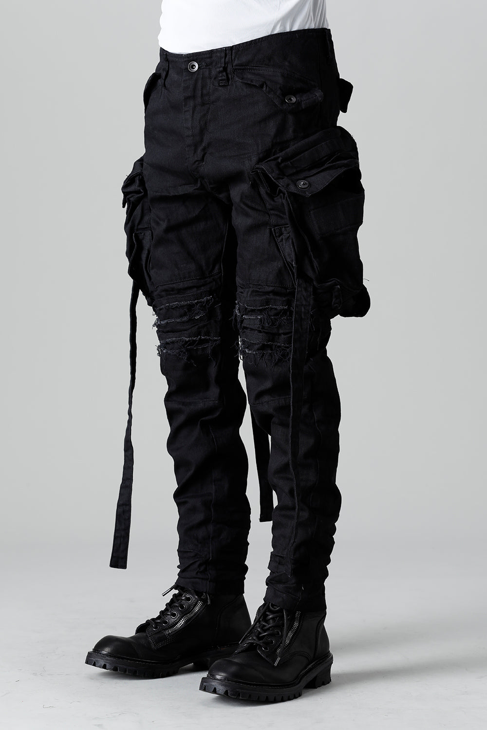 9Oz Stretch Denim Gas Mask Skinny Pants  Black