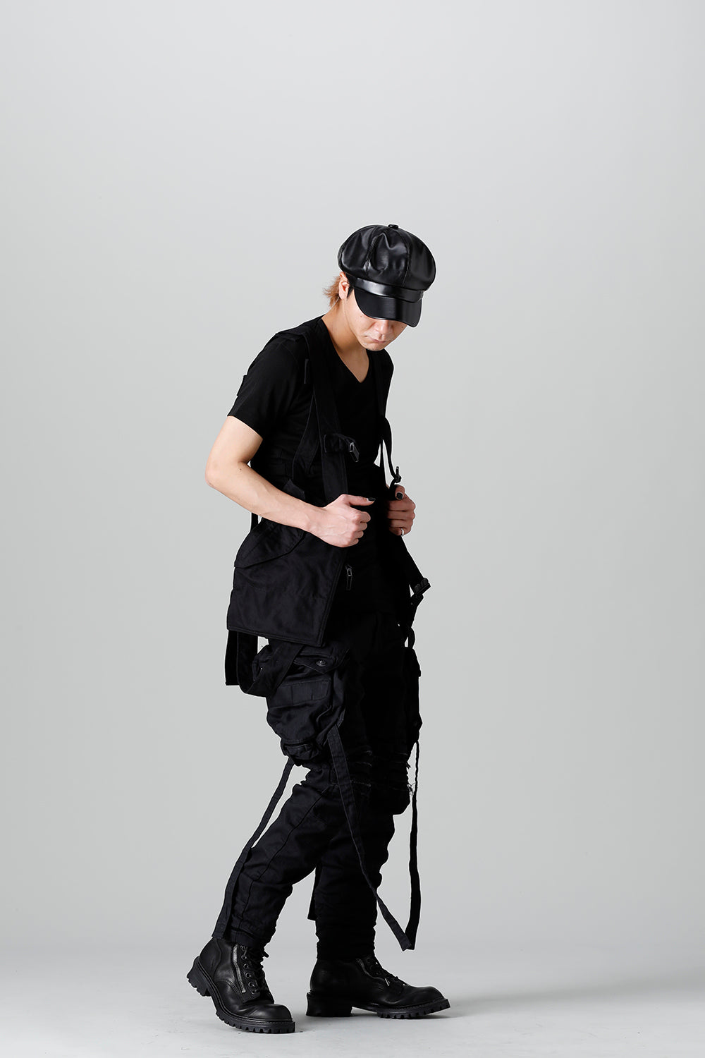 9Oz Stretch Denim Gas Mask Skinny Pants  Black