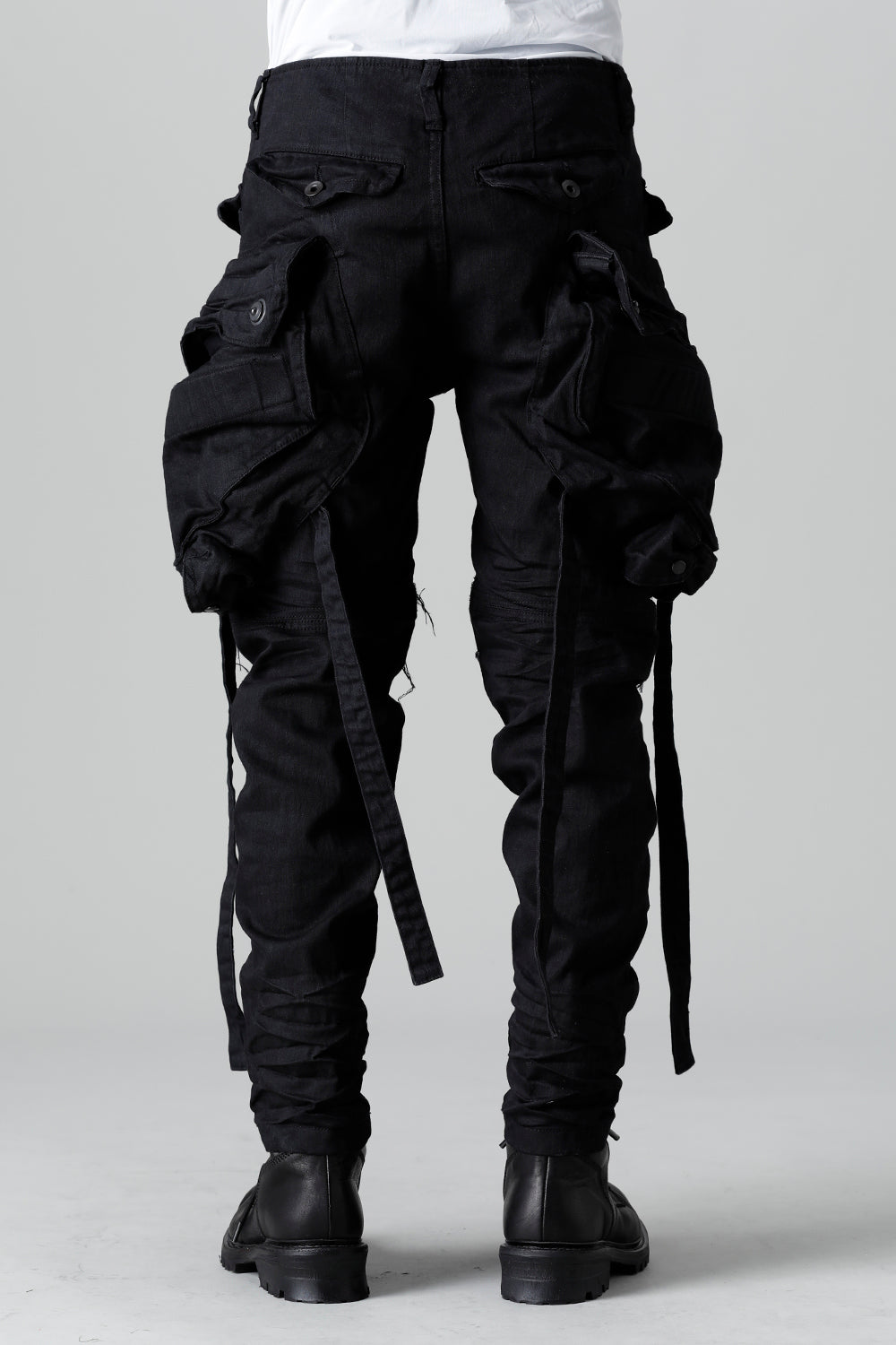 9Oz Stretch Denim Gas Mask Skinny Pants  Black