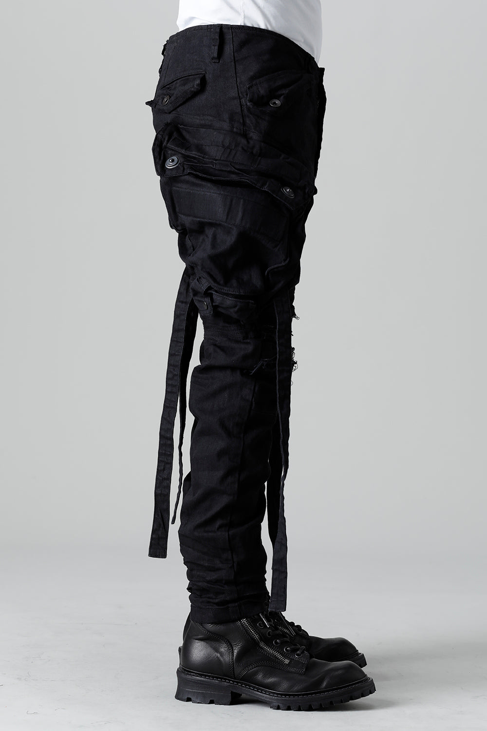 9Oz Stretch Denim Gas Mask Skinny Pants  Black