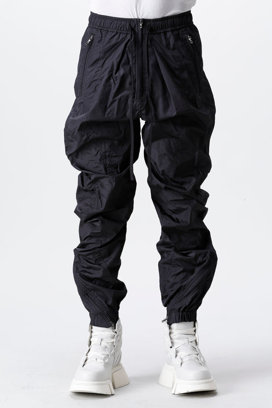 Nylon Silk Taffeta Trousers  Black