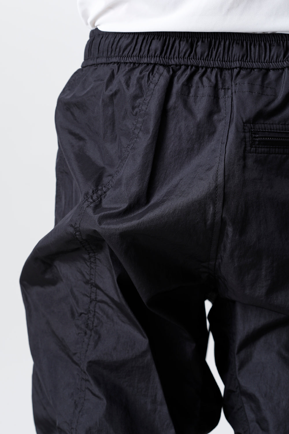 Nylon Silk Taffeta Trousers  Black