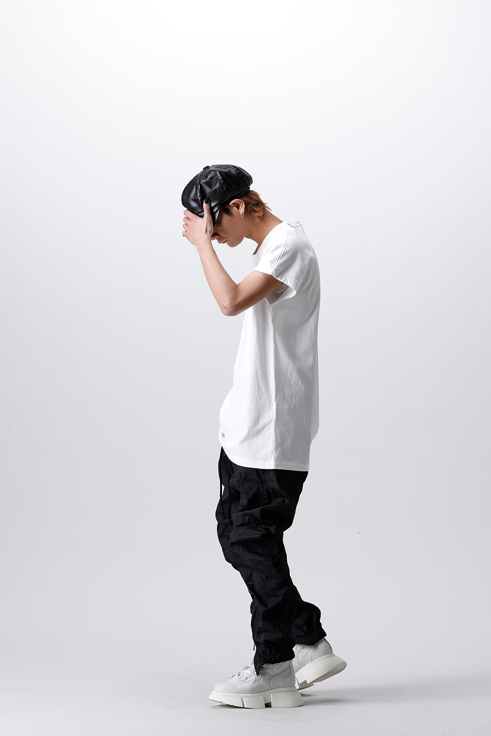 Nylon Silk Taffeta Trousers  Black