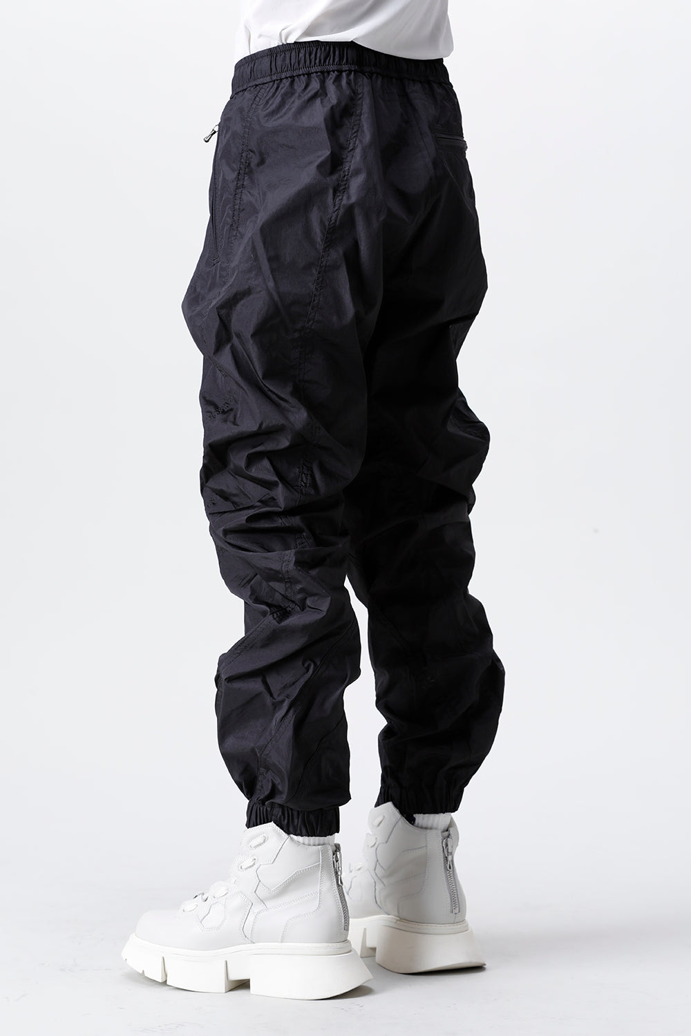 Nylon Silk Taffeta Trousers  Black