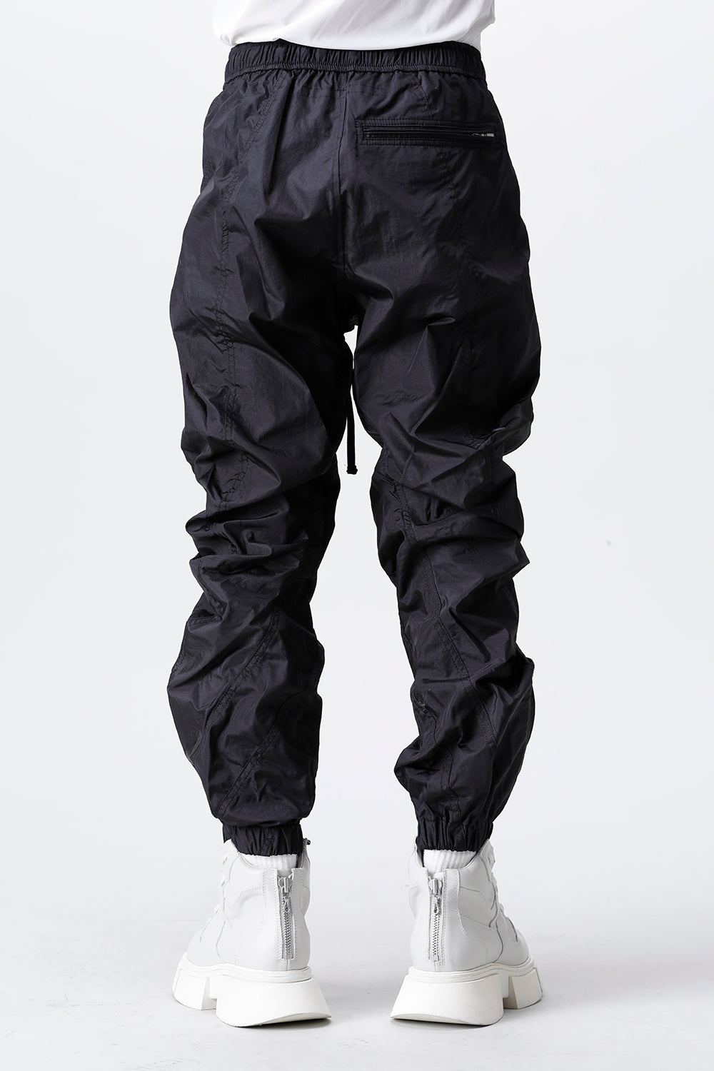 Nylon Silk Taffeta Trousers  Black