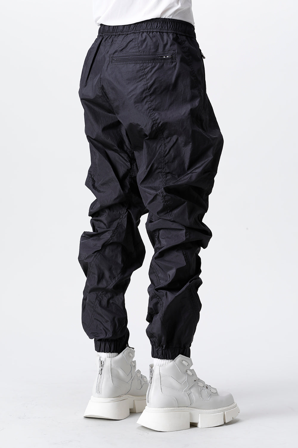 Nylon Silk Taffeta Trousers  Black