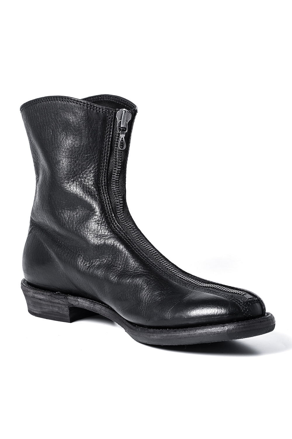 Cow Leather Zip Seamed Boots