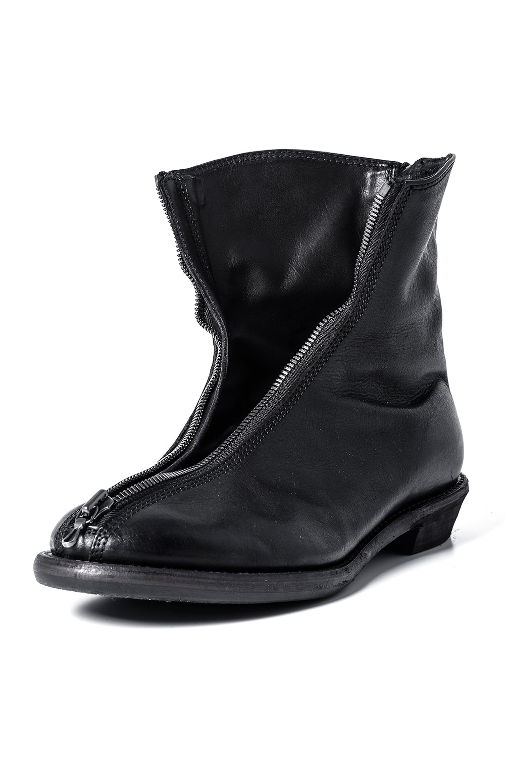 Cow Leather Zip Seamed Boots