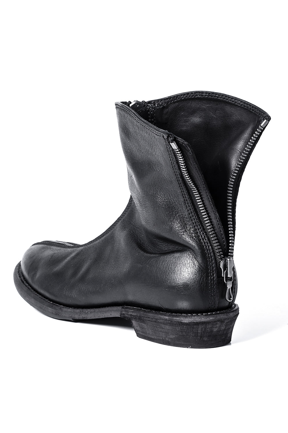 Cow Leather Zip Seamed Boots