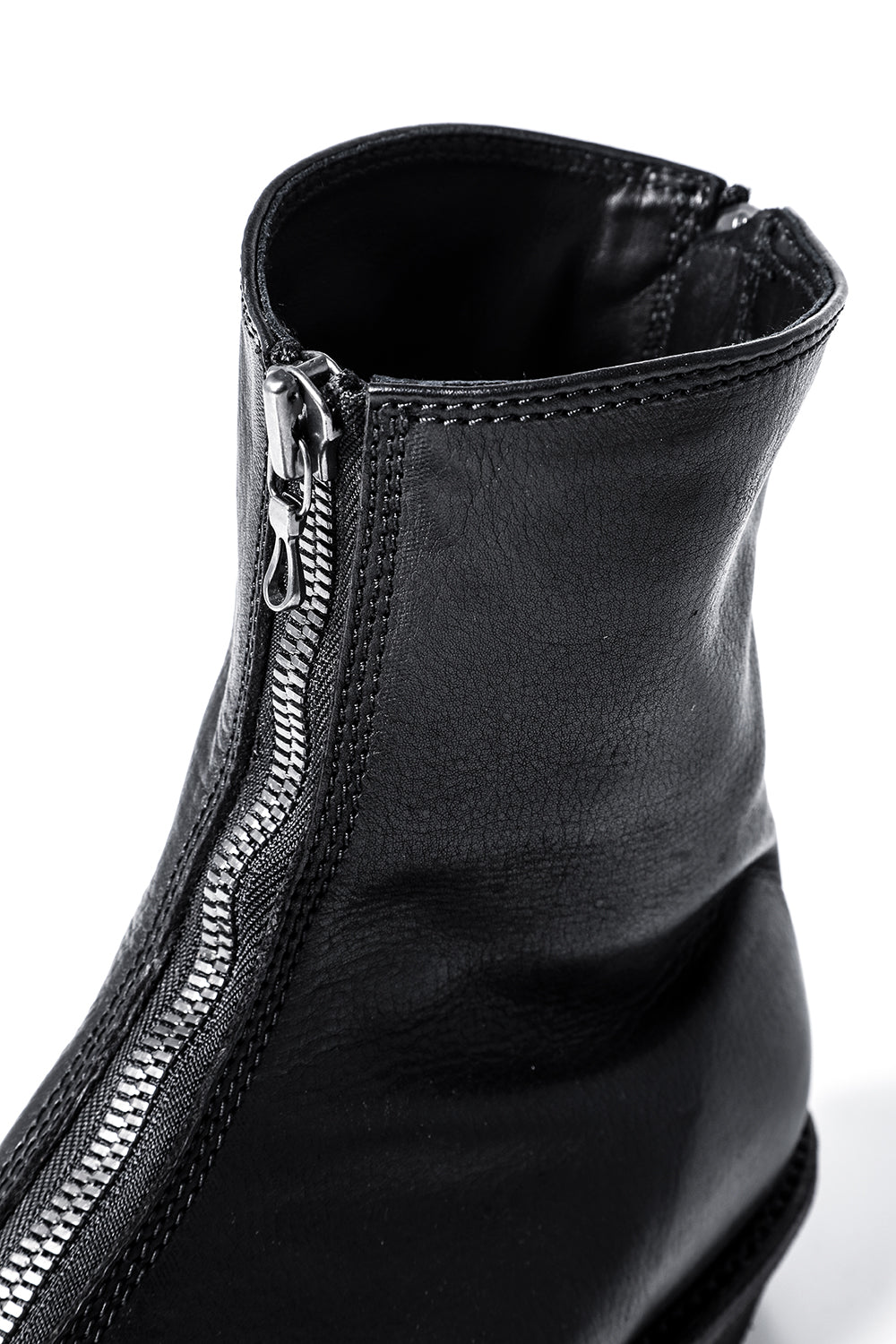 Cow Leather Zip Seamed Boots