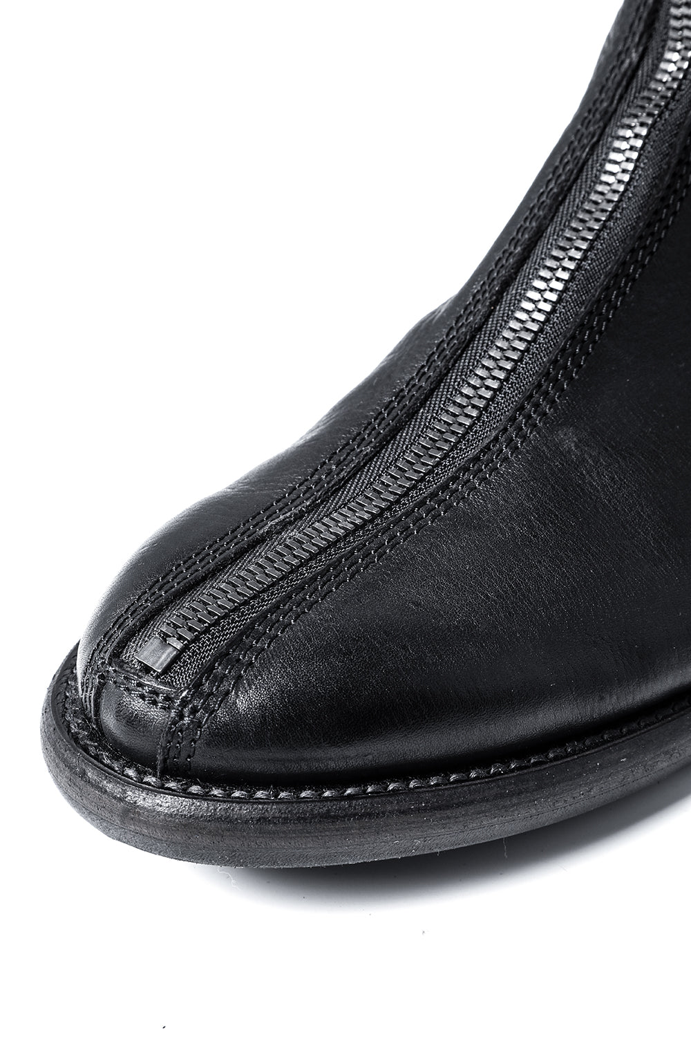 Cow Leather Zip Seamed Boots