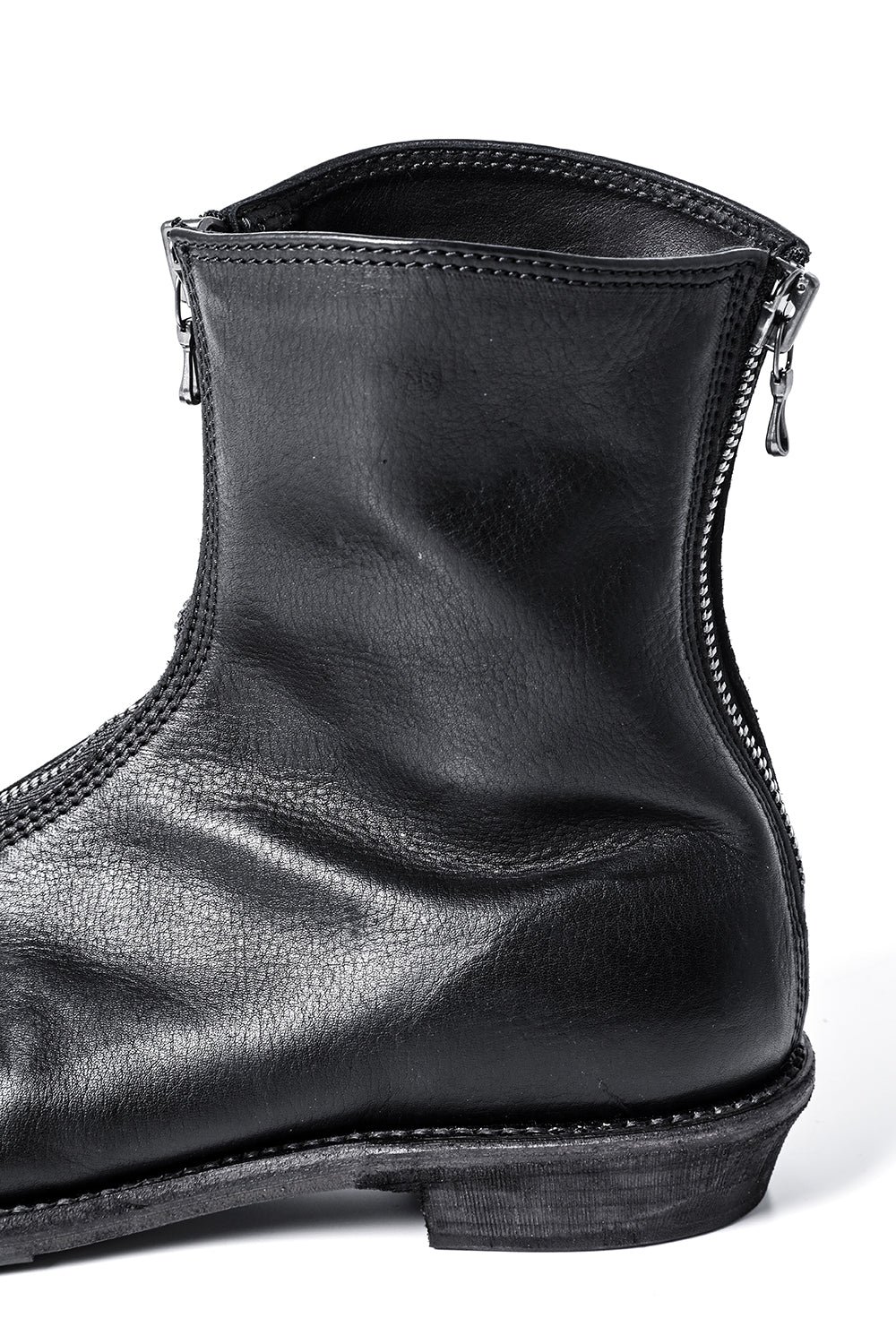 Cow Leather Zip Seamed Boots