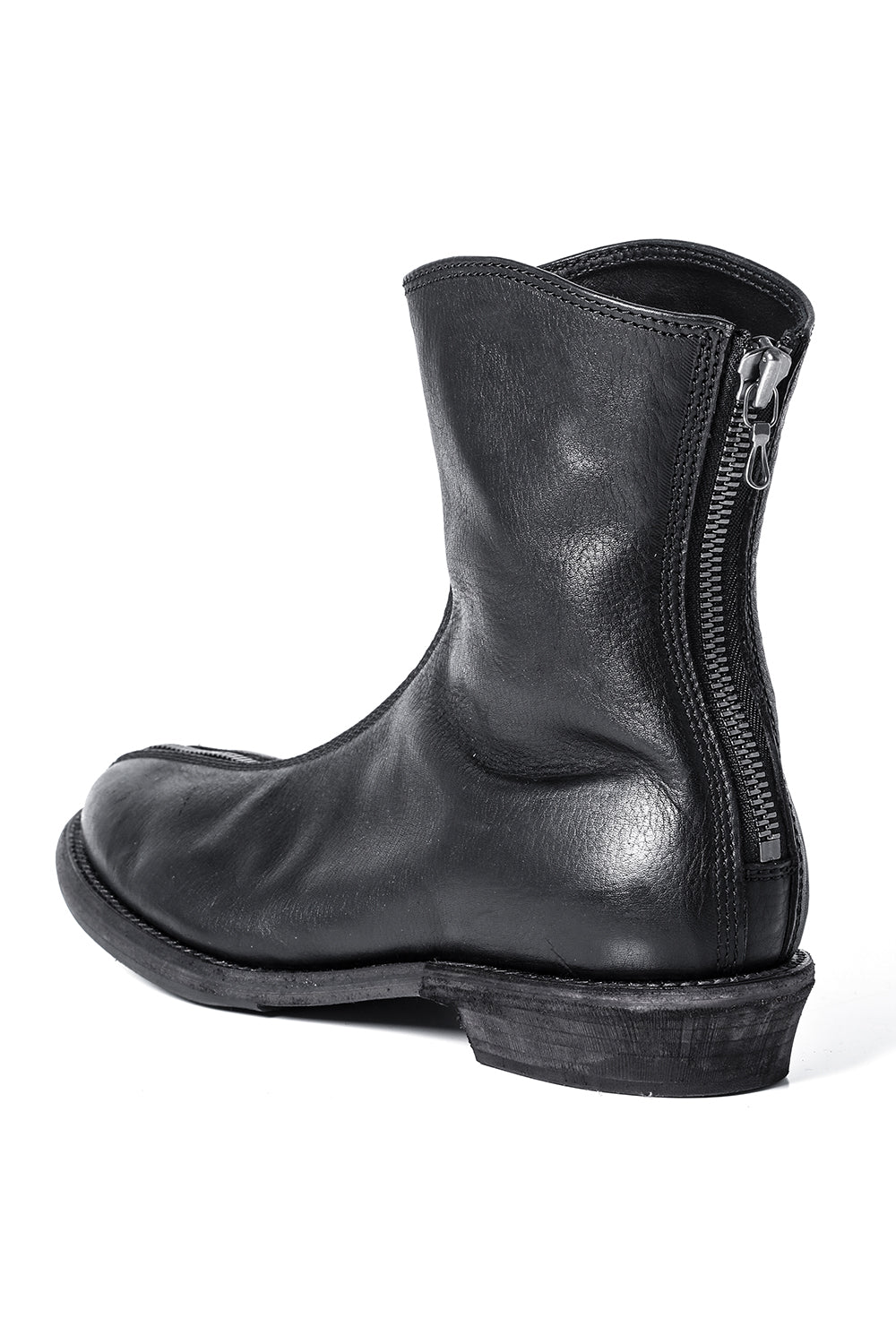 Cow Leather Zip Seamed Boots