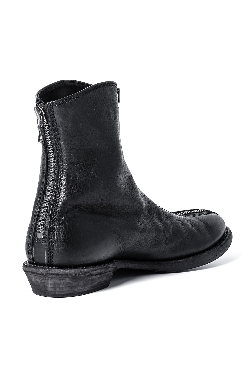 Cow Leather Zip Seamed Boots